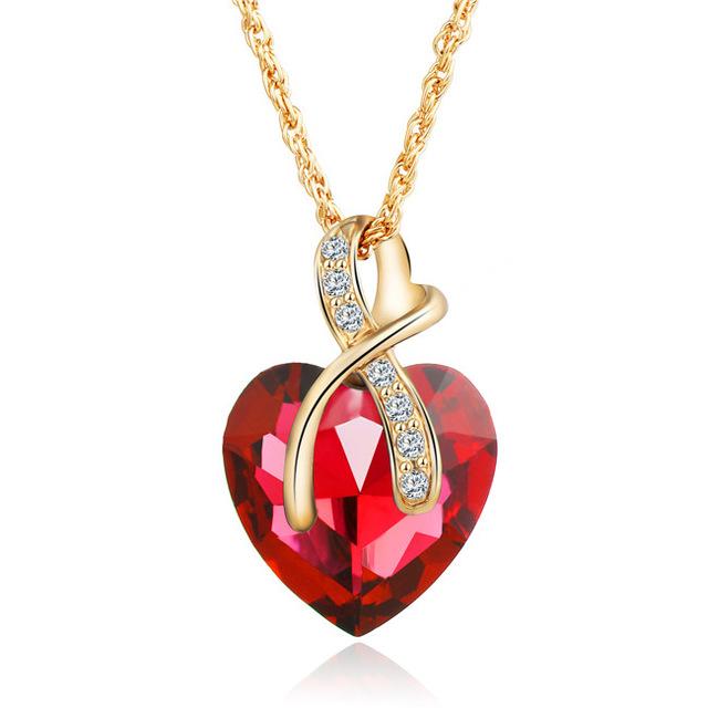 Austrian Crystal Heart Pendant Necklace