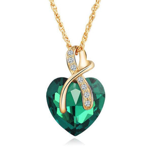 Austrian Crystal Heart Pendant Necklace