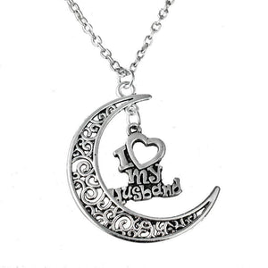 Love My Husband Moon Necklace